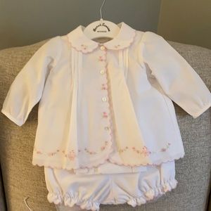 Sarah Louise 3M pink and white bloomer set